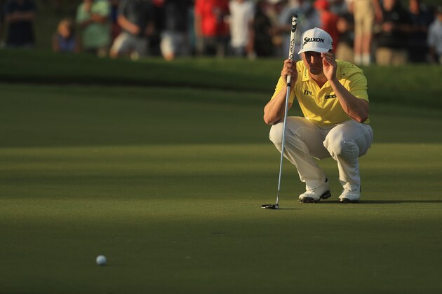 CHARLOTTE, NC - AUGUST 12: Chris Stroud of the United States lines up a putt on the 18th green during the third round of the 2017 PGA Championship at Quail Hollow Club on August 12, 2017 in Charlotte, North Carolina. (Photo by Mike Ehrmann/Getty Images) CHARLOTTE, NC - AUGUST 12: Chris Stroud of the United States lines up a putt on the 18th green during the third round of the 2017 PGA Championship at Quail Hollow Club on August 12, 2017 in Charlotte, North Carolina. (Photo by Mike Ehrmann/Getty Images)
