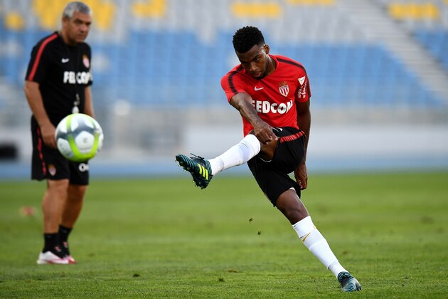 Monaco's French midfielder Thomas Lemar kicks the ball during a training session at the Grand Stade in Tangiers on July 28, 2017 on the eve of the French Trophy of Champions (Trophee des Champions) football match between Paris Saint-Germain and Monaco. / AFP PHOTO / FRANCK FIFE        (Photo credit should read FRANCK FIFE/AFP/Getty Images)