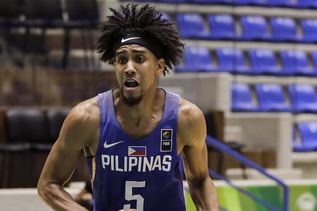 Philippines basketball player Gabe Norwood runs with the ball during a FIBA AsiaCup 2017 group match against China, in the Lebanese town of Zouk Mikael north of Beirut on August 9, 2017.
Phillippines won over China 96 to 87. / AFP PHOTO / JOSEPH EID        (Photo credit should read JOSEPH EID/AFP/Getty Images)