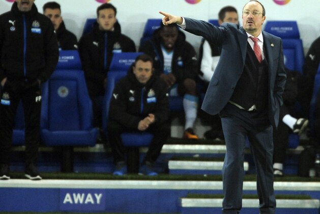 FILE- In this Monday, March 14, 2016 file photo. Newcastle manager Rafael Benitez gestures during the English Premier League soccer match between Leicester City and Newcastle United at the King Power Stadium in Leicester, England. Benitez surprised many by staying in England’s north-east having failed to save Newcastle from relegation after taking over in March 2016 with the club perilously placed. (AP Photo/Rui Vieira/File)