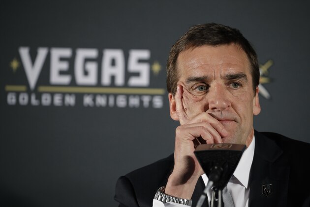 Vegas Golden Knights general manager George McPhee attends a news conference Thursday, April 13, 2017, in Las Vegas. The Vegas Golden Knights have hired Gerard Gallant as the first coach of the NHL expansion team. (AP Photo/John Locher) Vegas Golden Knights general manager George McPhee attends a news conference Thursday, April 13, 2017, in Las Vegas. The Vegas Golden Knights have hired Gerard Gallant as the first coach of the NHL expansion team. (AP Photo/John Locher)