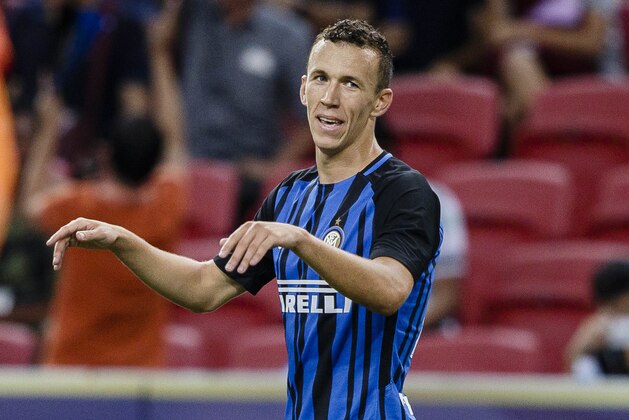SINGAPORE, SINGAPORE - JULY 29: FC Internazionale Forward Ivan Perisic celebrating his score during the International Champions Cup 2017 match between FC Internazionale and Chelsea FC on July 29, 2017 in Singapore. (Photo by Power Sport Images/Getty Images)