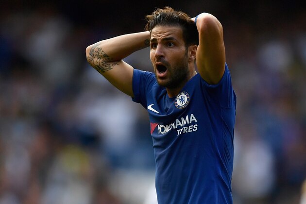 LONDON, ENGLAND - AUGUST 12:  Cesc Fabregas of Chelsea reacts to being sent off during the Premier League match between Chelsea and Burnley at Stamford Bridge on August 12, 2017 in London, England.  (Photo by Dan Mullan/Getty Images)