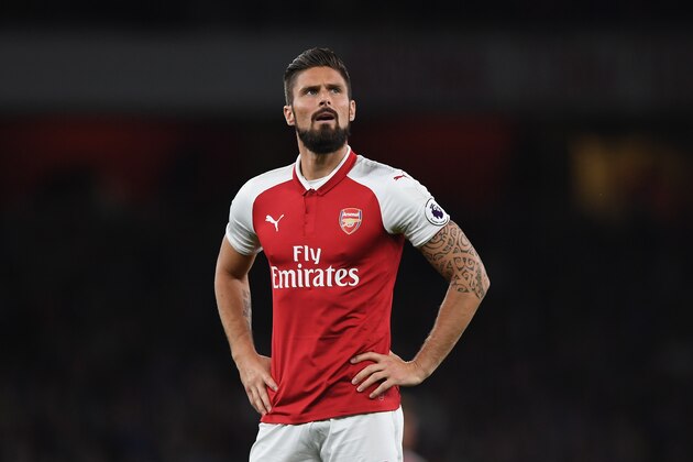 LONDON, ENGLAND - AUGUST 11:  Olivier Giroud of Arsenal during the Premier League match between Arsenal and Leicester City at Emirates Stadium on August 11, 2017 in London, England.  (Photo by Shaun Botterill/Getty Images)