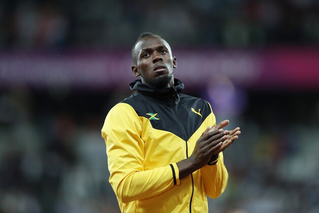 LONDON, ENGLAND - AUGUST 13: Usain Bolt makes a farewell lap of the track during day ten of the 16th IAAF World Athletics Championships London 2017 at The London Stadium on August 13, 2017 in London, United Kingdom. (Photo by Ian MacNicol/Getty Images)