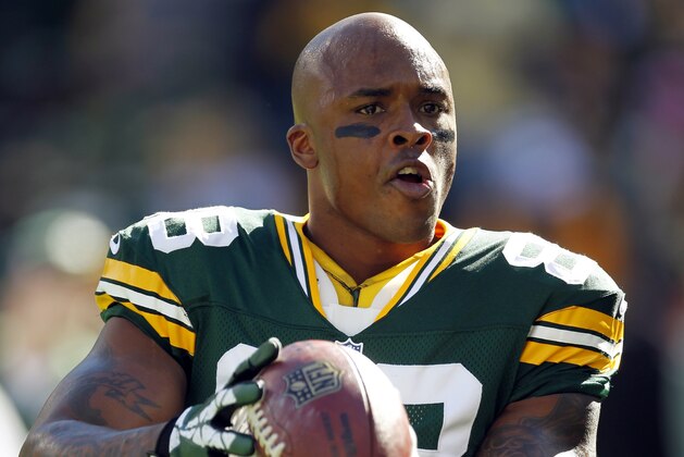 Green Bay Packers' Jermichael Finley before an NFL football game against the Detroit Lions Sunday, Oct. 6, 2013, in Green Bay, Wis. (AP Photo/Mike Roemer)