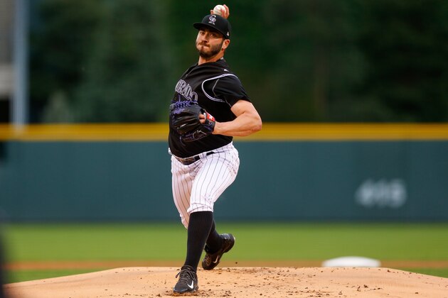 DENVER, CO - AUGUST 14: Starting pitcher Chad Bettis #35 of the Colorado Rockies delivers to home plate during the first inning against the Atlanta Braves at Coors Field on August 14, 2017 in Denver, Colorado. Bettis is making his first start of the season following treatment for testicular cancer. (Photo by Justin Edmonds/Getty Images) DENVER, CO - AUGUST 14: Starting pitcher Chad Bettis #35 of the Colorado Rockies delivers to home plate during the first inning against the Atlanta Braves at Coors Field on August 14, 2017 in Denver, Colorado. Bettis is making his first start of the season following treatment for testicular cancer. (Photo by Justin Edmonds/Getty Images)