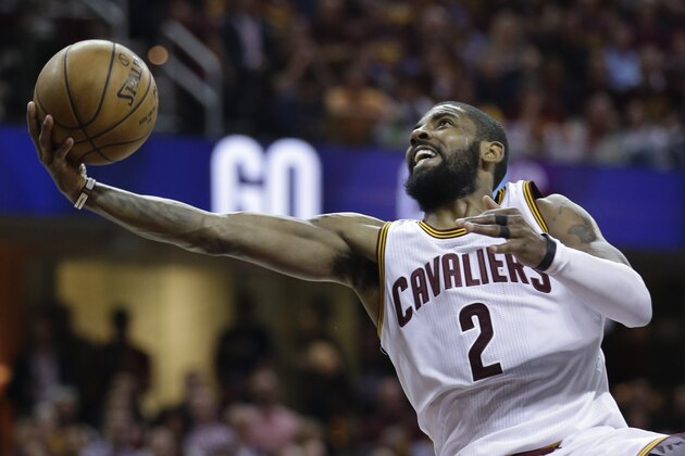 Cleveland Cavaliers' Kyrie Irving (2) puts up a shot against the Boston Celtics during the second half of Game 4 of the NBA basketball Eastern Conference finals, Tuesday, May 23, 2017, in Cleveland. (AP Photo/Tony Dejak) Cleveland Cavaliers' Kyrie Irving (2) puts up a shot against the Boston Celtics during the second half of Game 4 of the NBA basketball Eastern Conference finals, Tuesday, May 23, 2017, in Cleveland. (AP Photo/Tony Dejak)