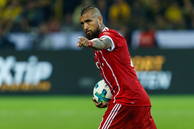 DORTMUND, GERMANY - AUGUST 05: Arturo Erasmo Vidal of Bayern Muenchen gestures during the DFL Supercup 2017 match between Borussia Dortmund and Bayern Muenchen at Signal Iduna Park on August 5, 2017 in Dortmund, Germany. (Photo by TF-Images/TF-Images via Getty Images)