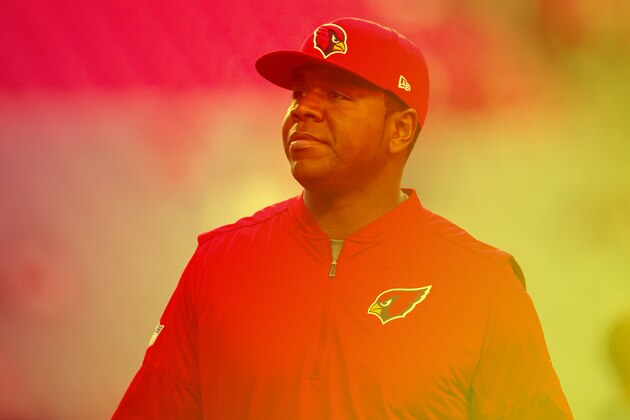 This is a 2017 photo of Byron Leftwich of the Arizona Cardinals NFL football team. This image reflects the Arizona Cardinals active roster as of Thursday, May 11, 2017 when this image was taken. (AP Photo)