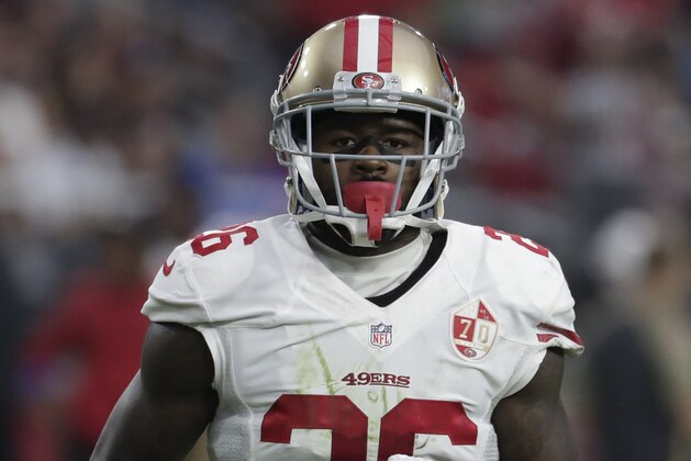 San Francisco 49ers cornerback Tramaine Brock (26) during an NFL football game against the Arizona Cardinals, Sunday, Nov. 13, 2016, in Glendale, Ariz.  (AP Photo/Rick Scuteri)