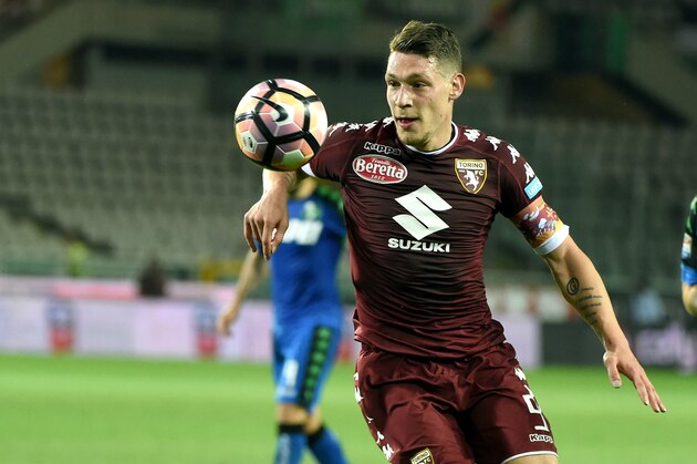TURIN, ITALY - MAY 28:  Andrea Belotti of FC Torino in action during the Serie A match between FC Torino and US Sassuolo at Stadio Olimpico di Torino on May 28, 2017 in Turin, Italy.  (Photo by Pier Marco Tacca/Getty Images)