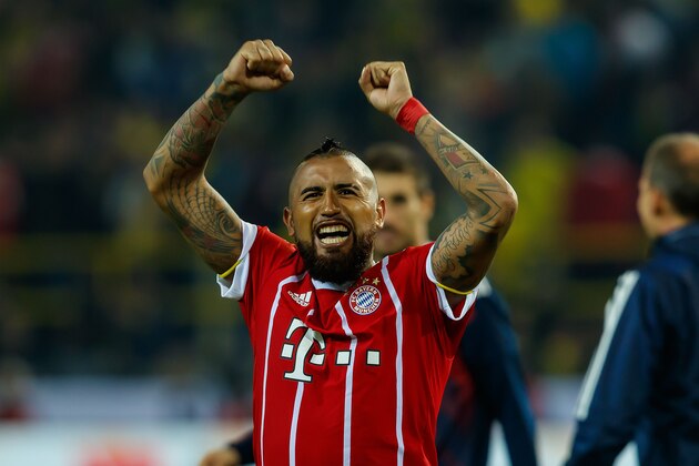DORTMUND, GERMANY - AUGUST 05: Arturo Erasmo Vidal of Bayern Muenchen celebrate after winning the DFL Supercup 2017 match between Borussia Dortmund and Bayern Muenchen at Signal Iduna Park on August 5, 2017 in Dortmund, Germany. (Photo by TF-Images/TF-Images via Getty Images)