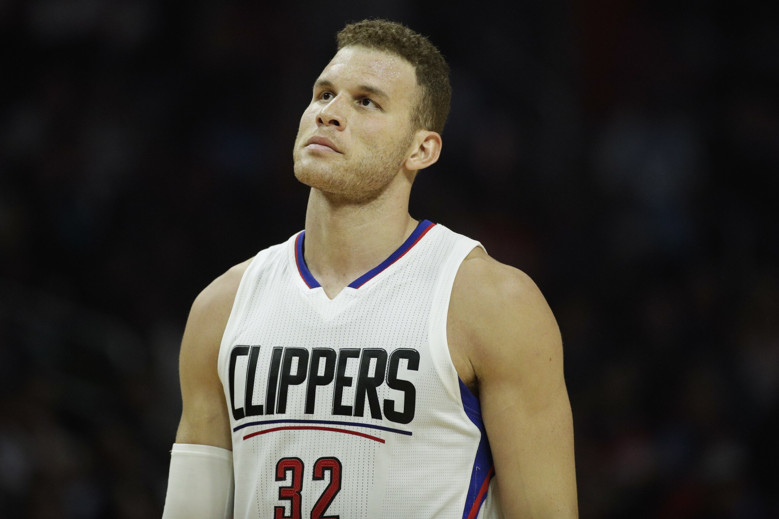 Los Angeles Clippers' Blake Griffin walks across the court during the first half of an NBA basketball game against the Sacramento Kings Wednesday, April 12, 2017, in Los Angeles. (AP Photo/Jae C. Hong) Los Angeles Clippers' Blake Griffin walks across the court during the first half of an NBA basketball game against the Sacramento Kings Wednesday, April 12, 2017, in Los Angeles. (AP Photo/Jae C. Hong)