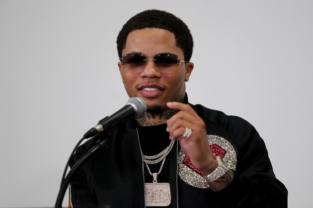 BROOKLYN, NY - JULY 29:  Gervonta Davis answers questions during a media availability on July 29, 2017  at the  Barclays Center in Brooklyn borough of New York City.  (Photo by Elsa/Getty Images)