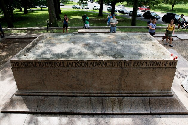 The Robert E. Lee and Thomas J. 'Stonewall' Jackson monument base is viewed in Wyman Park Dell in Baltimore, Maryland, after being removed by the city on August 16, 2017 .
Confederate statues were removed overnight in Baltimore, Maryland, as a campaign to erase symbols of the pro-slavery Civil War South gathers momentum across the United States.
The removal of the Baltimore monuments came four days after clashes in Charlottesville, Virginia that stemmed from a rally called by white supremacists to protest plans to remove a statue of Lee from a public park.
 / AFP PHOTO / TASOS KATOPODIS        (Photo credit should read TASOS KATOPODIS/AFP/Getty Images)