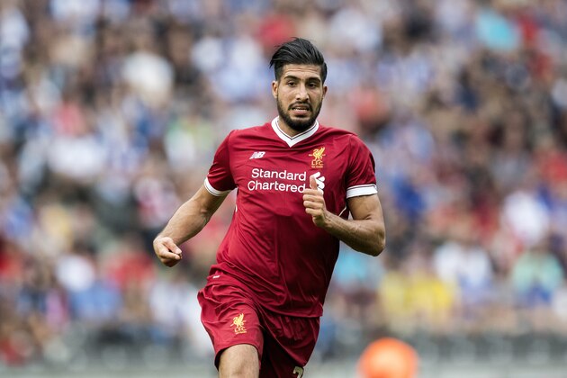 BERLIN, GERMANY - JULY 29:  Emre Can of Liverpool FC runs during the Preseason Friendly match between Hertha BSC and FC Liverpool at Olympiastadion on July 29, 2017 in Berlin, Germany.  (Photo by Boris Streubel/Getty Images)