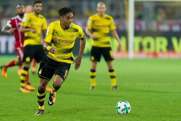 DORTMUND, GERMANY - AUGUST 05: Pierre-Emerick Aubameyang of Dortmund controls the ball during the DFL Supercup 2017 match between Borussia Dortmund and Bayern Muenchen at Signal Iduna Park on August 5, 2017 in Dortmund, Germany. (Photo by TF-Images/TF-Images via Getty Images)