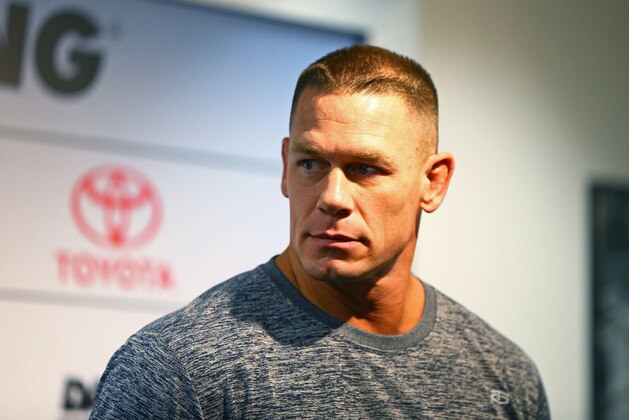 Feb 21, 2016; Daytona Beach, FL, USA; Professional wrestler John Cena during a press conference before the Daytona 500 at Daytona International Speedway. Mandatory Credit: Mark J. Rebilas-USA TODAY Sports