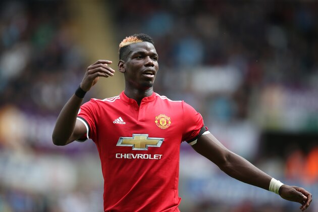 SWANSEA, WALES - AUGUST 19: Paul Pogba of Manchester United during the Premier League match between Swansea City and Manchester United at Liberty Stadium on August 19, 2017 in Swansea, Wales. (Photo by Catherine Ivill - AMA/Getty Images)
