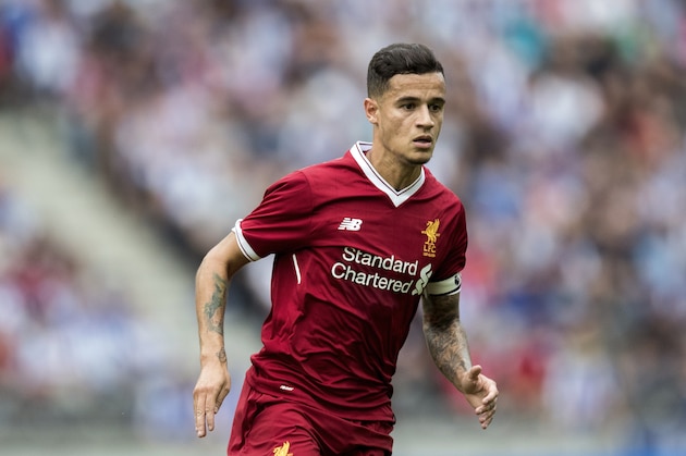 BERLIN, GERMANY - JULY 29:  Philippe Coutinho of Liverpool FC looks on during the Preseason Friendly match between Hertha BSC and FC Liverpool at Olympiastadion on July 29, 2017 in Berlin, Germany.  (Photo by Boris Streubel/Getty Images)