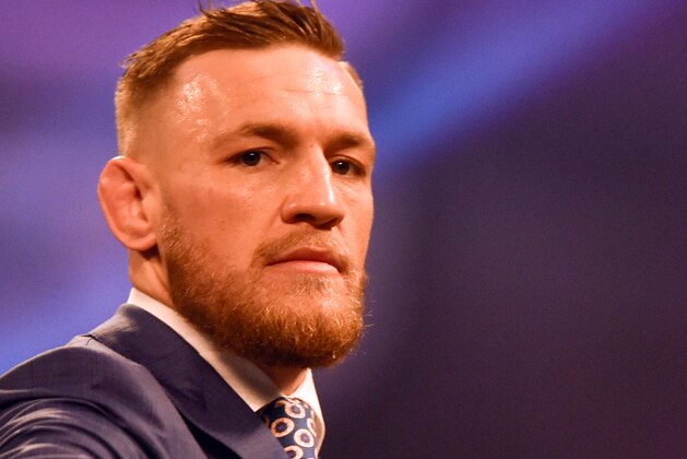 Jul 14, 2017; London, United Kingdom;  Conor McGregor during a world tour press conference to promote the upcoming Mayweather vs McGregor boxing fight at SSE Arena. Mandatory Credit: Steve Flynn-USA TODAY Sports
