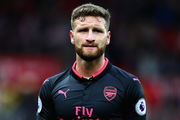 STOKE ON TRENT, ENGLAND - AUGUST 19: Shkodran Mustafi of Arsenal looks dejected following the Premier League match between Stoke City and Arsenal at Bet365 Stadium on August 19, 2017 in Stoke on Trent, England.  (Photo by Chris Brunskill Ltd/Getty Images)