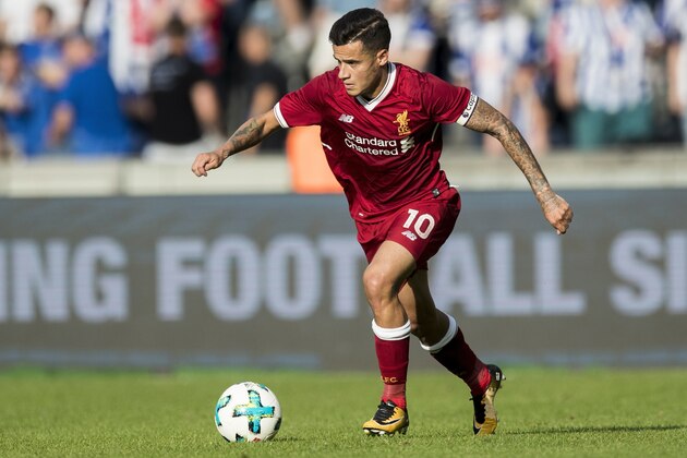 BERLIN, GERMANY - JULY 29:  Philippe Coutinho of Liverpool FC runs with the ball during the Preseason Friendly match between Hertha BSC and FC Liverpool at Olympiastadion on July 29, 2017 in Berlin, Germany.  (Photo by Boris Streubel/Getty Images)
