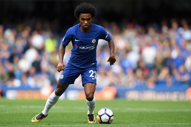 LONDON, ENGLAND - AUGUST 12:  Willian of Chelsea in action during the Premier League match between Chelsea and Burnley at Stamford Bridge on August 12, 2017 in London, England.  (Photo by Michael Regan/Getty Images)