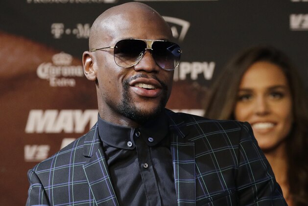 Floyd Mayweather Jr. attends a news conference Wednesday, Aug. 23, 2017, in Las Vegas. Mayweather is scheduled to fight Conor McGregor in a boxing match Saturday in Las Vegas. (AP Photo/John Locher)