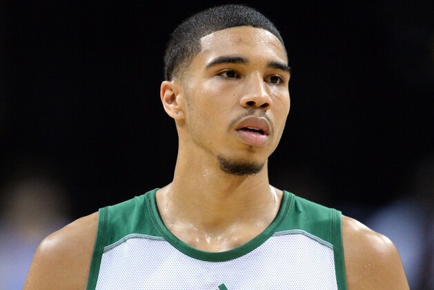 Jul 9, 2017; Las Vegas, NV, USA; Boston Celtics forward Jayson Tatum (11) looks on against the Portland Trail Blazers during the first half at Thomas & Mack Arena. Mandatory Credit: Joe Camporeale-USA TODAY Sports
