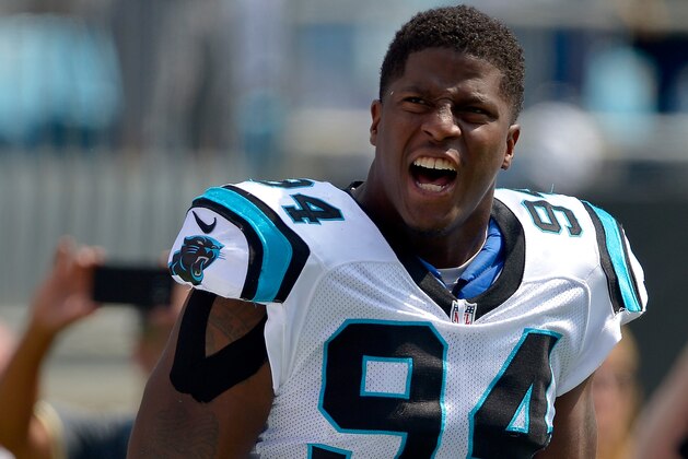CHARLOTTE, NC - SEPTEMBER 25: Kony Ealy #94 of the Carolina Panthers against the Minnesota Vikings during the game at Bank of America Stadium on September 25, 2016 in Charlotte, North Carolina. The Vikings won 22-10. (Photo by Grant Halverson/Getty Images) CHARLOTTE, NC - SEPTEMBER 25: Kony Ealy #94 of the Carolina Panthers against the Minnesota Vikings during the game at Bank of America Stadium on September 25, 2016 in Charlotte, North Carolina. The Vikings won 22-10. (Photo by Grant Halverson/Getty Images)