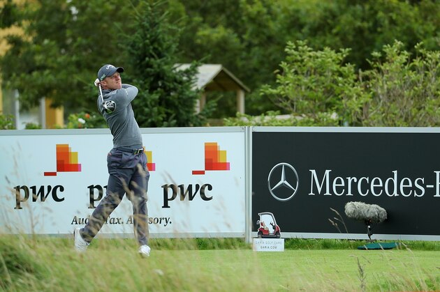 AALBORG, DENMARK - AUGUST 24:  David Horsey of England hits his tee shot on the 14th hole during day one of Made in Denmark at Himmerland Golf & Spa Resort on August 24, 2017 in Aalborg, Denmark.  (Photo by Warren Little/Getty Images)
