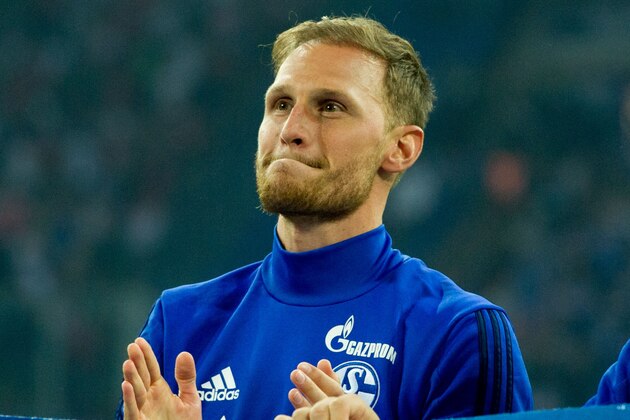 GELSENKIRCHEN, GERMANY - AUGUST 19: Benedikt Hoewedes of Schalke celebrate their win during the Bundesliga match between FC Schalke 04 and RB Leipzig at Veltins-Arena on August 19, 2017 in Gelsenkirchen, Germany. (Photo by TF-Images/TF-Images via Getty Images)
