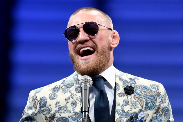 LAS VEGAS, NV - AUGUST 26:  Conor McGregor speaks to the media after losing to Floyd Mayweather Jr. by 10th round TKO in their super welterweight boxing match on August 26, 2017 at T-Mobile Arena in Las Vegas, Nevada.  (Photo by Ethan Miller/Getty Images)