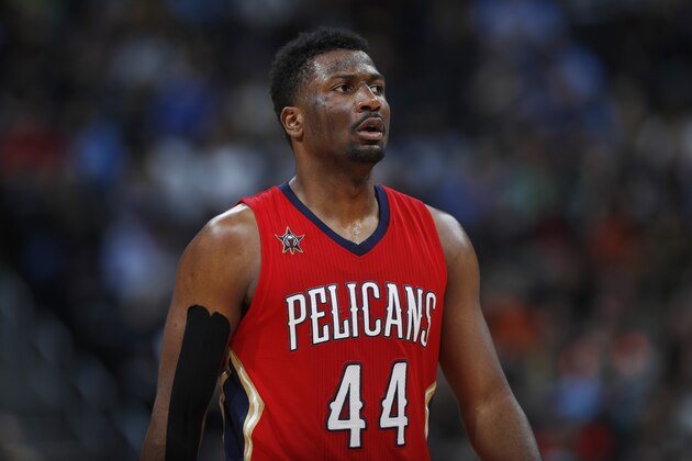 New Orleans Pelicans forward Solomon Hill (44) in the second half of an NBA basketball game Sunday, March 26, 2017, in Denver. The Pelicans won 115-90. (AP Photo/David Zalubowski))