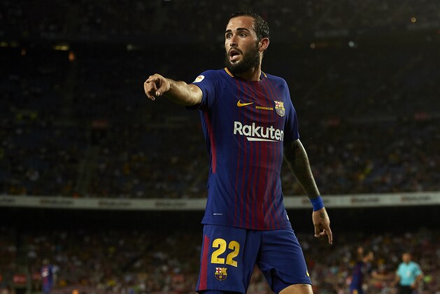 BARCELONA, SPAIN - AUGUST 20:  Aleix Vidal of Barcelona reacts during the La Liga match between Barcelona and Real Betis at Camp Nou on August 20, 2017 in Barcelona, Spain.  (Photo by Manuel Queimadelos Alonso/Getty Images)