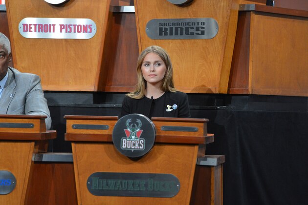 NEW YORK - MAY 20: Mallory Edens of the Milwaukee Bucks during the 2014 NBA Draft Lottery on May 20, 2014 at the ABC News' 'Good Morning America' Times Square Studio in New York City.  NOTE TO USER: User expressly acknowledges and agrees that, by downloading and/or using this photograph, user is consenting to the terms and conditions of the Getty Images License Agreement. Mandatory Copyright Notice: Copyright 2014 NBAE (Photo by Jesse D. Garrabrant/NBAE via Getty Images)