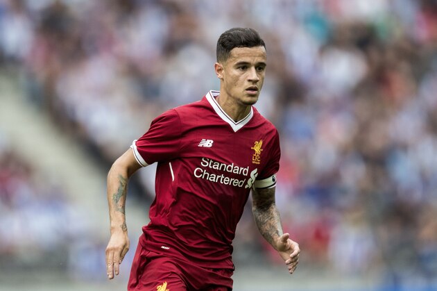 BERLIN, GERMANY - JULY 29:  Philippe Coutinho of Liverpool FC looks on during the Preseason Friendly match between Hertha BSC and FC Liverpool at Olympiastadion on July 29, 2017 in Berlin, Germany.  (Photo by Boris Streubel/Getty Images)