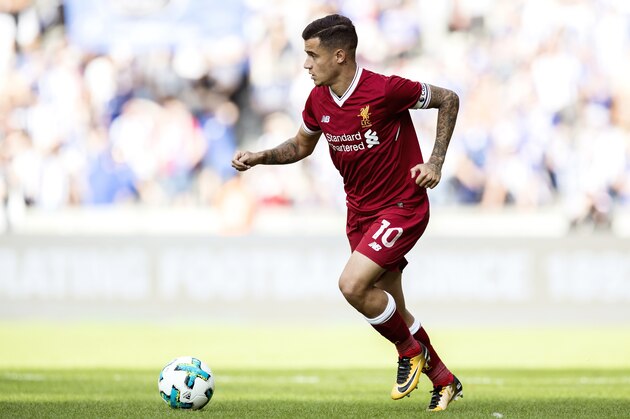 BERLIN, GERMANY - JULY 29:  Philippe Coutinho of Liverpool FC runs with the ball during the Preseason Friendly match between Hertha BSC and FC Liverpool at Olympiastadion on July 29, 2017 in Berlin, Germany.  (Photo by Boris Streubel/Getty Images)