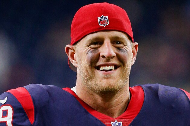HOUSTON, TX - AUGUST 19: J.J. Watt #99 of the Houston Texans walks off the field after a 27-23 win over the New England Patriotsin a preseason game at NRG Stadium on August 19, 2017 in Houston, Texas.  (Photo by Bob Levey/Getty Images)