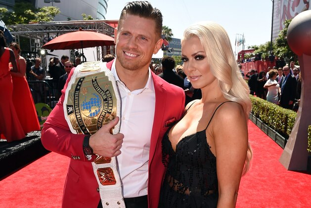 LOS ANGELES, CA - JULY 13:  Professional wrestlers The Miz (L) and Maryse Ouellet attend the 2016 ESPYS at Microsoft Theater on July 13, 2016 in Los Angeles, California.  (Photo by Kevin Winter/Getty Images)