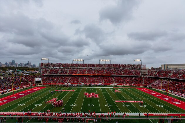 Wide view of TDECU Stadium during the first quarter of an NCAA college football game between Houston and Navy Saturday, Nov. 27, 2015, in Houston, Texas. Houston defeated Navy 52-31. (AP Photo/Juan DeLeon)