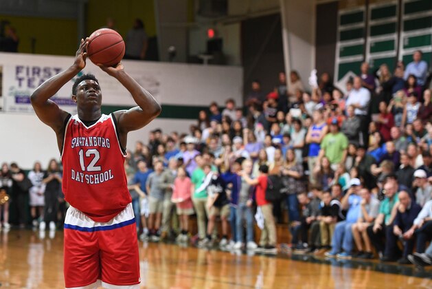 Dec 20, 2016; Columbia, SC, USA; Spartanburg Day Griffins player Zion Williamson (12) during the game against the Gray Collegiate War Eagles in the Chick-fil-A Classic Holiday Basketball Tournament. Mandatory Credit: Jeff Blake-USA TODAY Sports