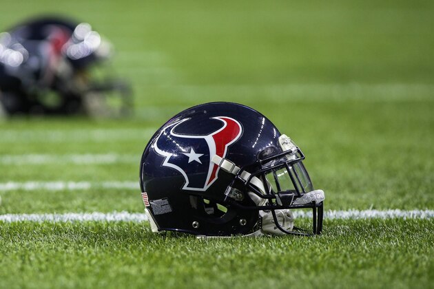 Oct 8, 2015; Houston, TX, USA; General view of a Houston Texans helmet before a game against the Indianapolis Colts at NRG Stadium. Mandatory Credit: Troy Taormina-USA TODAY Sports