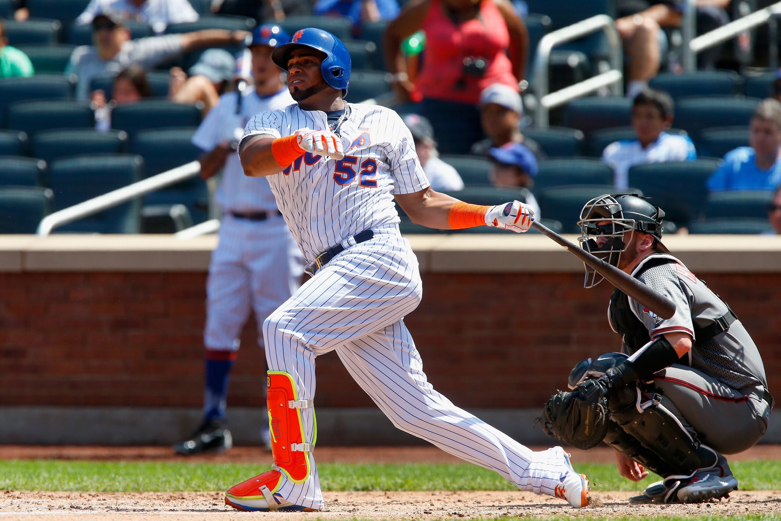 NEW YORK, NY - AUGUST 24: Yoenis Cespedes #52 of the New York Mets follows through on a fourth inning home run against the Arizona Diamondbacks at Citi Field on August 24, 2017 in the Flushing neighborhood of the Queens borough of New York City. The Diamondbacks defeated the Mets 3-2. (Photo by Jim McIsaac/Getty Images) NEW YORK, NY - AUGUST 24: Yoenis Cespedes #52 of the New York Mets follows through on a fourth inning home run against the Arizona Diamondbacks at Citi Field on August 24, 2017 in the Flushing neighborhood of the Queens borough of New York City. The Diamondbacks defeated the Mets 3-2. (Photo by Jim McIsaac/Getty Images)