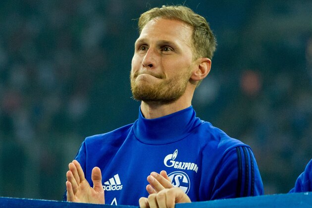 GELSENKIRCHEN, GERMANY - AUGUST 19: Benedikt Hoewedes of Schalke celebrate their win during the Bundesliga match between FC Schalke 04 and RB Leipzig at Veltins-Arena on August 19, 2017 in Gelsenkirchen, Germany. (Photo by TF-Images/TF-Images via Getty Images)