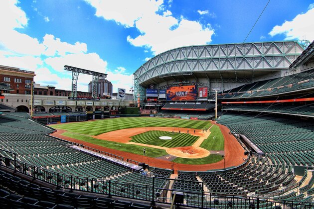 Jun 16, 2017; Houston, TX, USA; A general view of Minute Maid Park with the roof open prior to the game between the Houston Astros and the Boston Red Sox. Mandatory Credit: Erik Williams-USA TODAY Sports