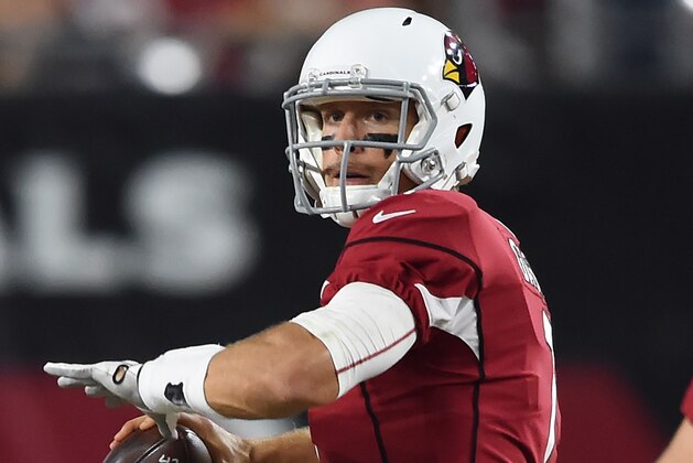 GLENDALE, AZ - AUGUST 19:  Blaine Gabbert #7 of the Arizona Cardinals looks to throw the ball against the Chicago Bears at University of Phoenix Stadium on August 19, 2017 in Glendale, Arizona.  (Photo by Norm Hall/Getty Images)