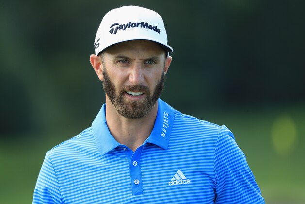 NORTON, MA - AUGUST 30:  Dustin Johnson of the USA ic pictured on the practice ground during practice for the Dell Technologies Championship on August 30, 2017 in Norton, Massachusetts.  (Photo by Andrew Redington/Getty Images)